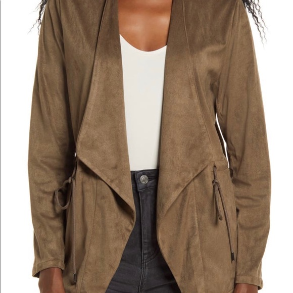 Blank NYC Draped Faux Suede Cinch-Waist Jacket - Picture 2 of 9
